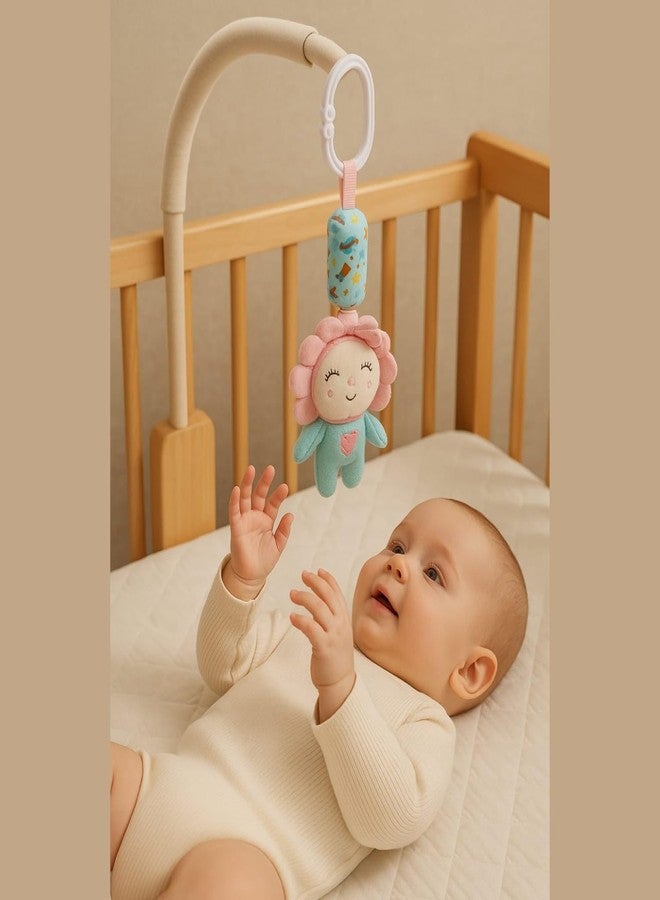 SMILE BABY Plush Hanging Toy Rattles for Crib and Stroller Keep Your Baby Entertained and Engaged. Soft, Colorful, and Safe, They Stimulate Sensory Development and are Perfect for Playtime Fun (Pink) - Image 3